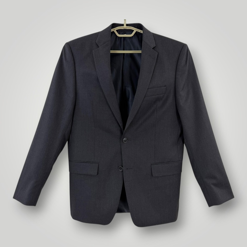 John Varvatos U.S.A. Blazer Mens 40R Gray Wool Two Button Union Made in Canada